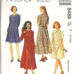 8488 LOOSE TUCK TIED SS-LS DRESS LENGTHS PATTERN 10-14